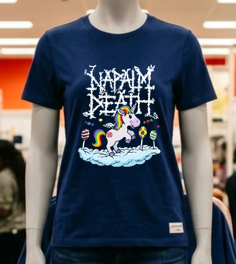 Napalm Death Unicorn Cute Shirt - navy-shirt Napalm Death Unicorn Cute Shirt Navy Shirt 2