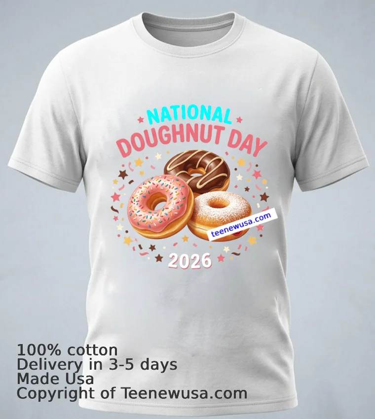 National Doughnut Day 2026 T Shirt - white-t-shirt 1 National Doughnut Day 2026 T Shirt White T Shirt 1