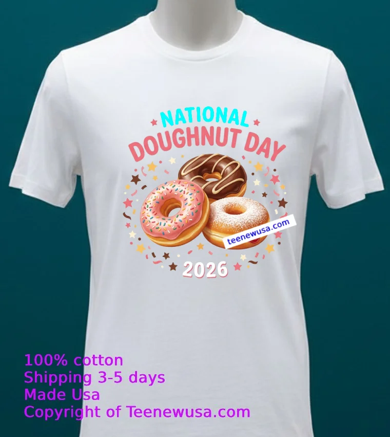 National Doughnut Day 2026 T Shirt - white-t-shirt 20 National Doughnut Day 2026 T Shirt White T Shirt 20