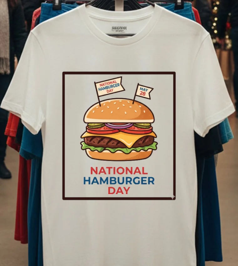 National Hamburger Day 2026 T Shirt White T Shirt