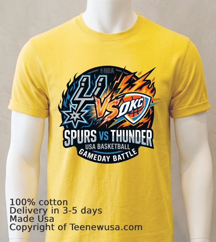 Nba 2026 Spurs Vsthunder Sport T Shirt - yellow-t-shirt Nba 2026 Spurs Vsthunder Sport T Shirt Yellow T Shirt