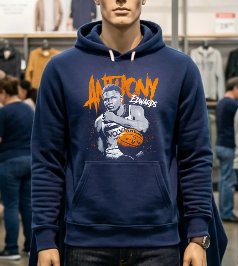 Nba Anthony Edwards Basketball Retro Shirt - navy-shirt Nba Anthony Edwards Basketball Retro Shirt Navy Shirt
