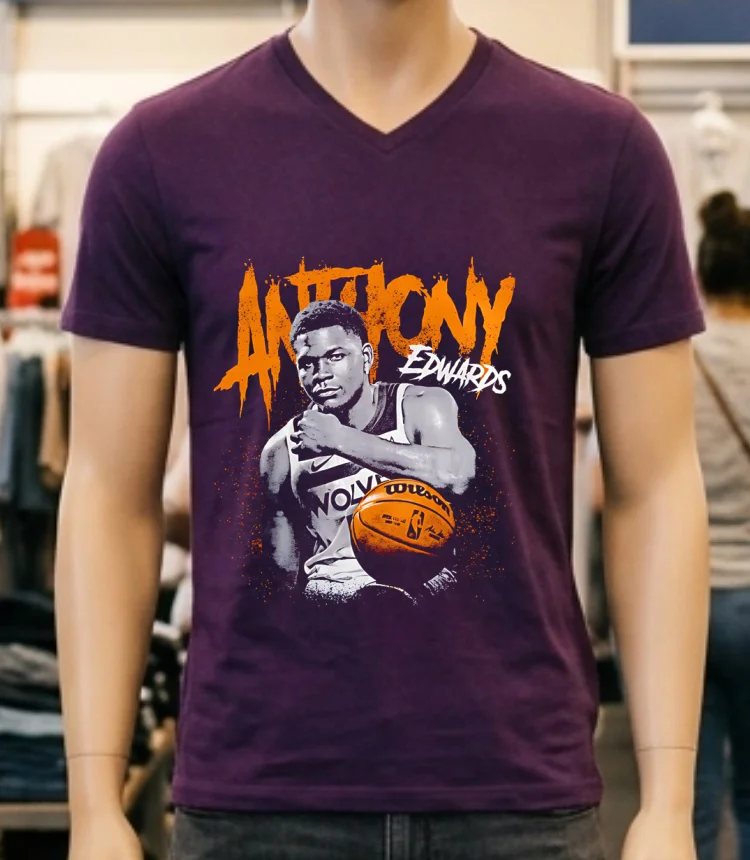 Nba Anthony Edwards Basketball Retro Shirt - purple-shirt Nba Anthony Edwards Basketball Retro Shirt Purple Shirt