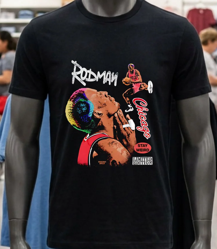 Nba Dennis Rodman Basketball Pray Retro Shirt - balck-shirt Nba Dennis Rodman Basketball Pray Retro Shirt Balck Shirt 2