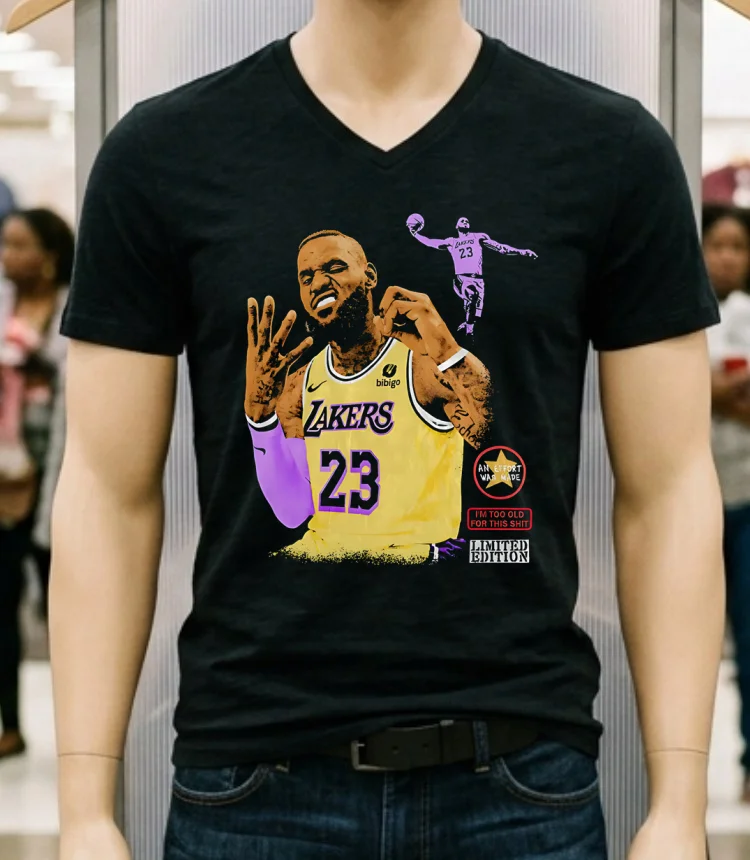 Nba Lebron James Hold Up 4 Fingers Shirt Balck Shirt 1