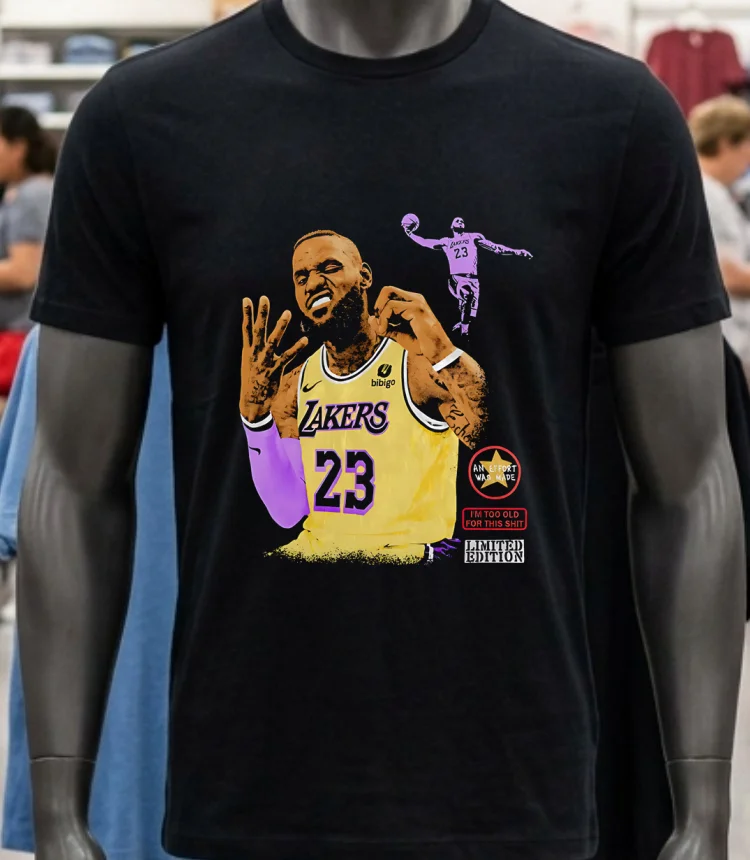 Nba Lebron James Hold Up 4 Fingers Shirt Balck Shirt 2