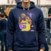 Nba Lebron James Hold Up 4 Fingers Shirt Navy Shirt