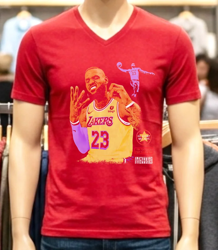 Nba Lebron James Hold Up 4 Fingers Shirt - red-shirt Nba Lebron James Hold Up 4 Fingers Shirt Red Shirt