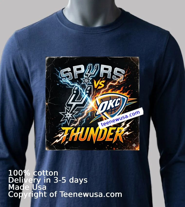 Nba Playoffs 2026 Spurs Vsthunder Sport T Shirt - navy-shirt Nba Playoffs 2026 Spurs Vsthunder Sport T Shirt Navy Shirt