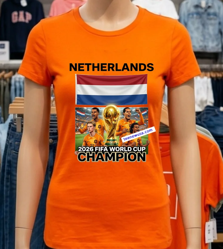 Netherlands National Football World Cup 2026 T Shirt Orange Shirt 1