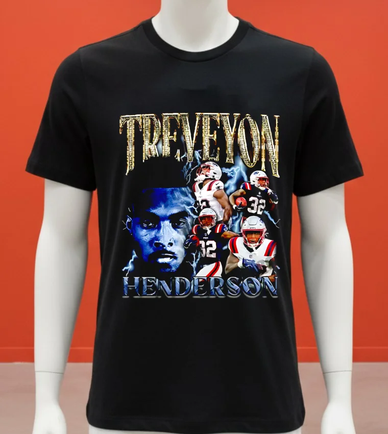 New England Patriots Treveyon Henderson Graphic Shirt Balck Shirt