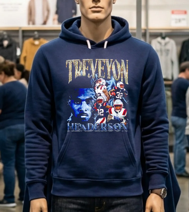 New England Patriots Treveyon Henderson Graphic Shirt - navy-shirt New England Patriots Treveyon Henderson Graphic Shirt Navy Shirt