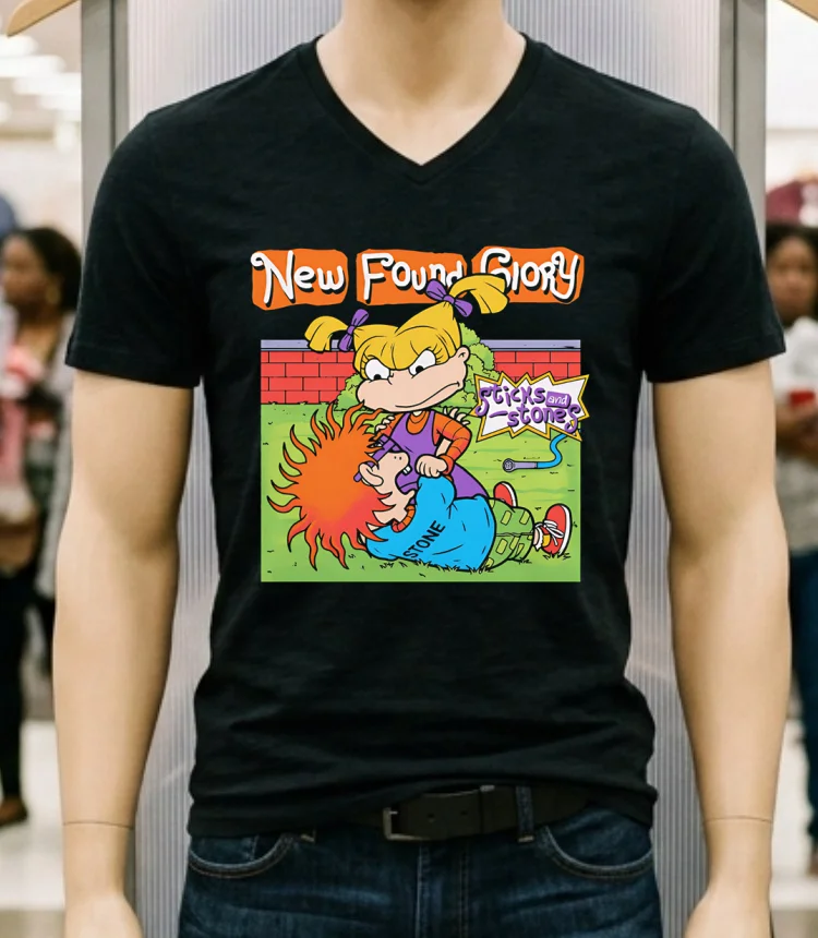 New Found Rugrats Cartoon Shirt - balck-shirt New Found Rugrats Cartoon Shirt Balck Shirt 1