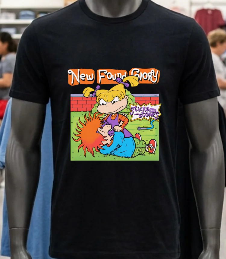 New Found Rugrats Cartoon Shirt Balck Shirt 2