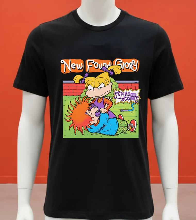 New Found Rugrats Cartoon Shirt - balck-shirt New Found Rugrats Cartoon Shirt Balck Shirt