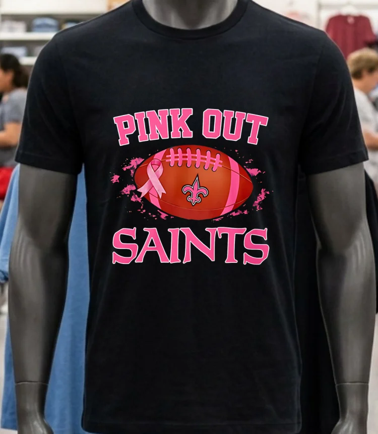 New Orleans Saints Pink Out Ball Shirt - balck-shirt New Orleans Saints Pink Out Ball Shirt Balck Shirt 2