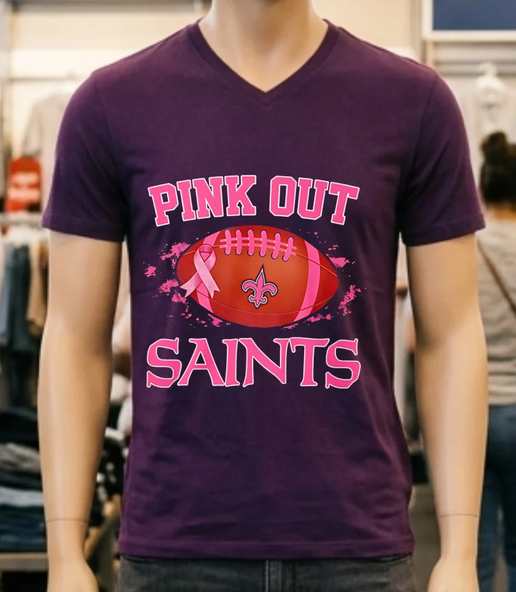 New Orleans Saints Pink Out Ball Shirt Purple Shirt