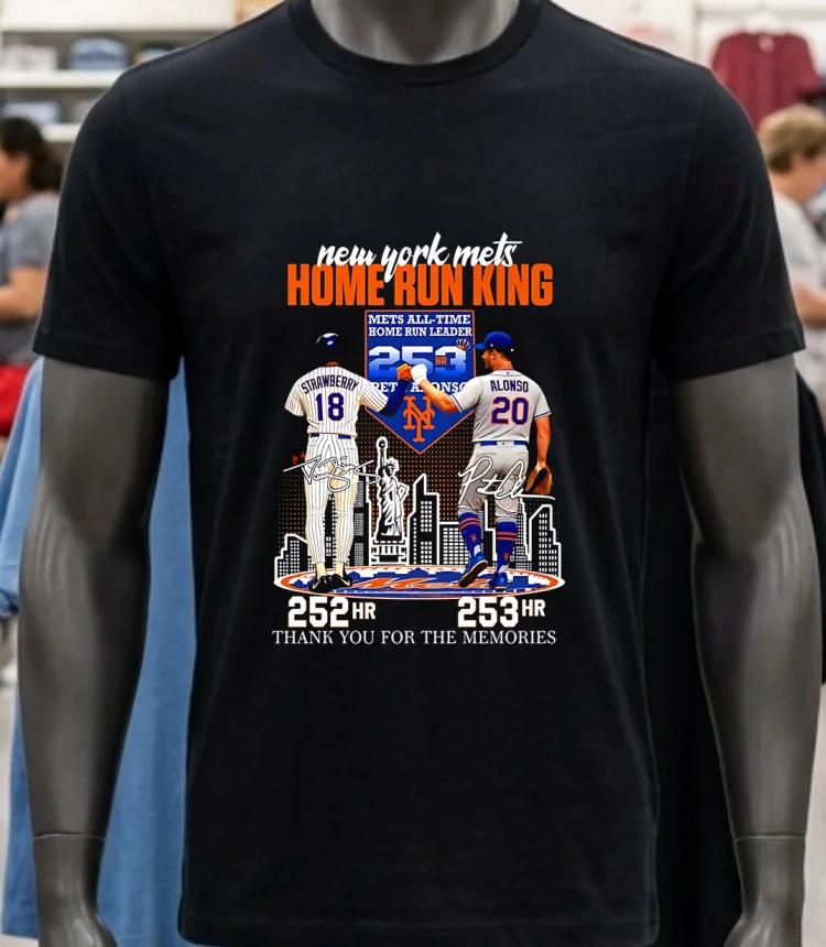 New York Mets Home Run King Darryl Strawberry X Pete Alonso Signature Thank You For The Memories Shirt - balck-shirt New York Mets Home Run King Darryl Strawberry X Pete Alonso Signature Thank You For The Memories Shirt Balck Shirt 2
