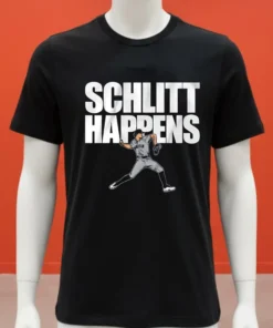 New York Yankees Cam Schlittler Schlitt Happens Player 2025 Shirt