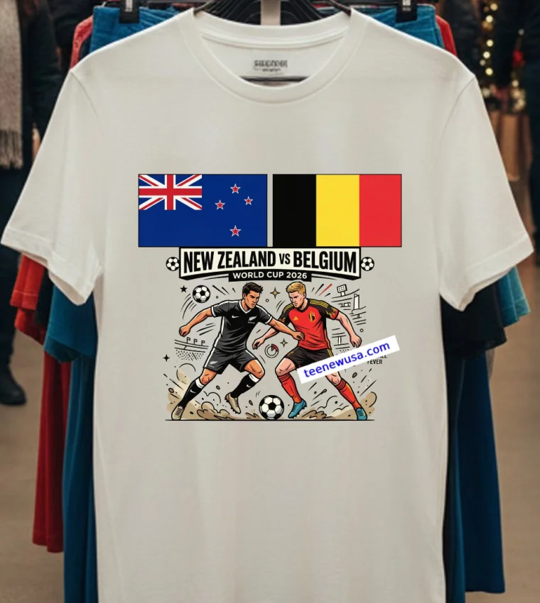 New Zealand Vs Belgium World Cup 2026 T Shirt - white-t-shirt New Zealand Vs Belgium World Cup 2026 T Shirt White T Shirt