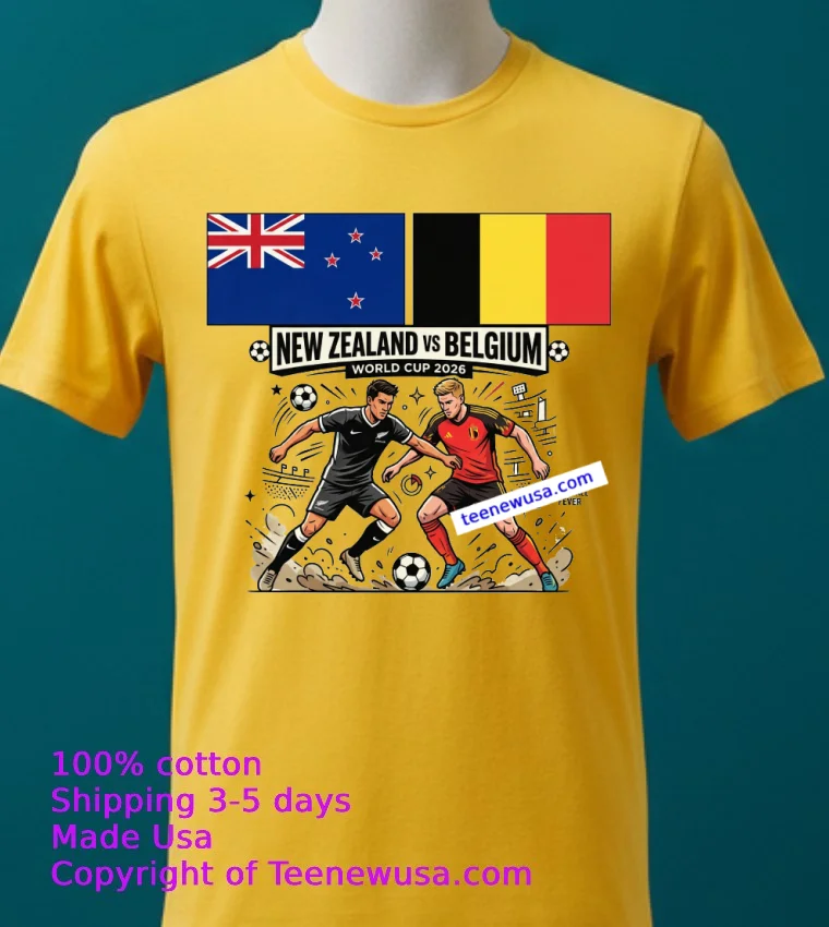 New Zealand Vs Belgium World Cup 2026 T Shirt - yellow-t-shirt 2 New Zealand Vs Belgium World Cup 2026 T Shirt Yellow T Shirt 2