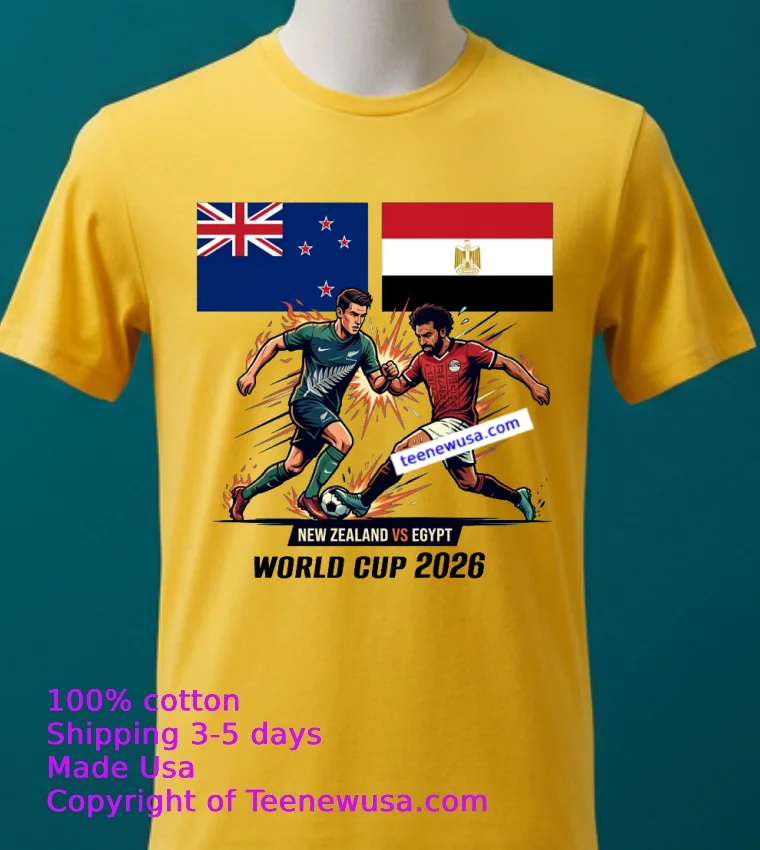 New Zealand Vs Egypt World Cup 2026 T Shirt - yellow-t-shirt 2 New Zealand Vs Egypt World Cup 2026 T Shirt Yellow T Shirt 2