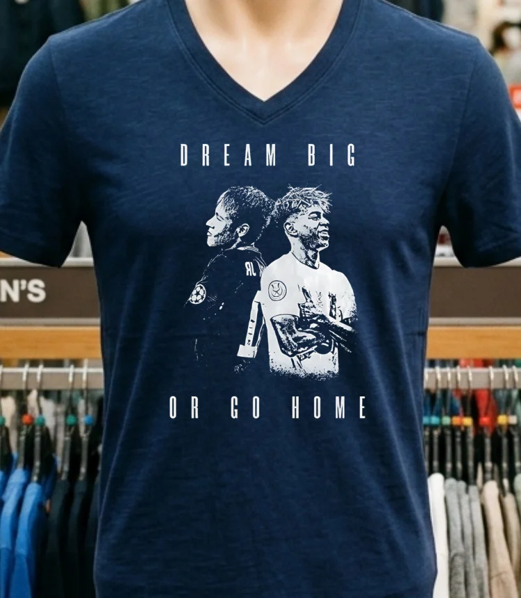Neymar Jr And Lamine Yamal Dream Big Or Go Home Shirt - navy-shirt Neymar Jr And Lamine Yamal Dream Big Or Go Home Shirt Navy Shirt 1