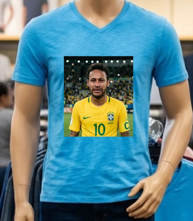 Neymar Jr Crying Meme T Shirt - blue-shirt Neymar Jr Crying Meme T Shirt Blue Shirt