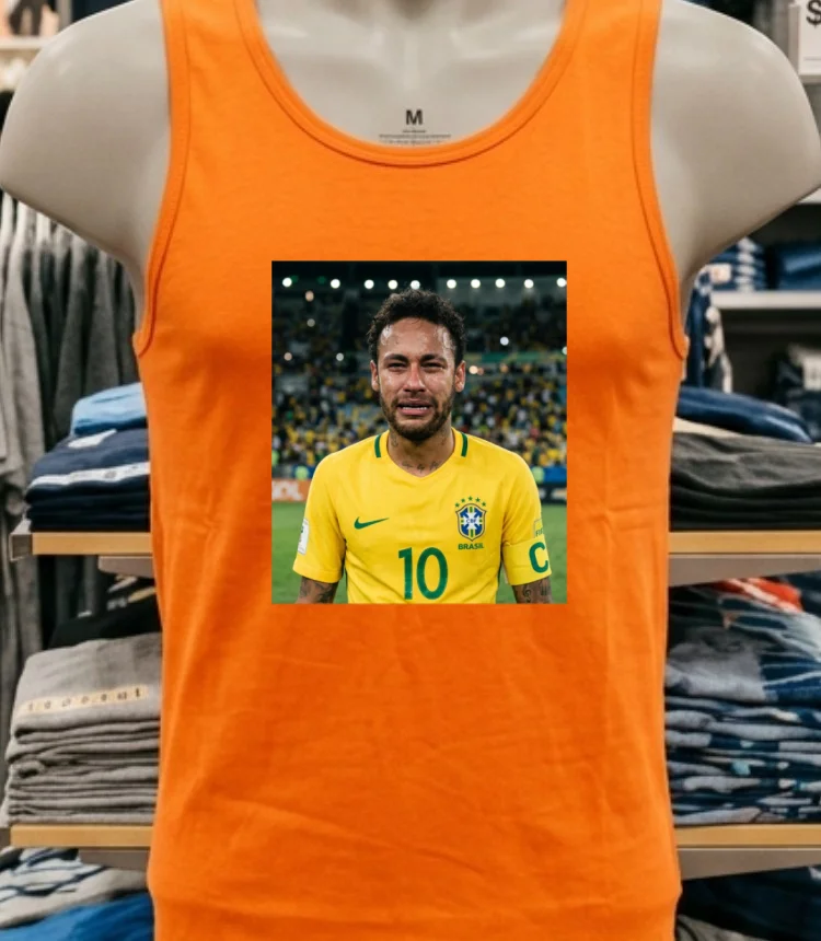 Neymar Jr Crying Meme T Shirt Orange Shirt