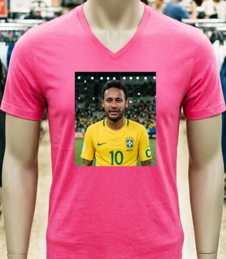 Neymar Jr Crying Meme T Shirt - pink-t-shirt Neymar Jr Crying Meme T Shirt Pink T Shirt