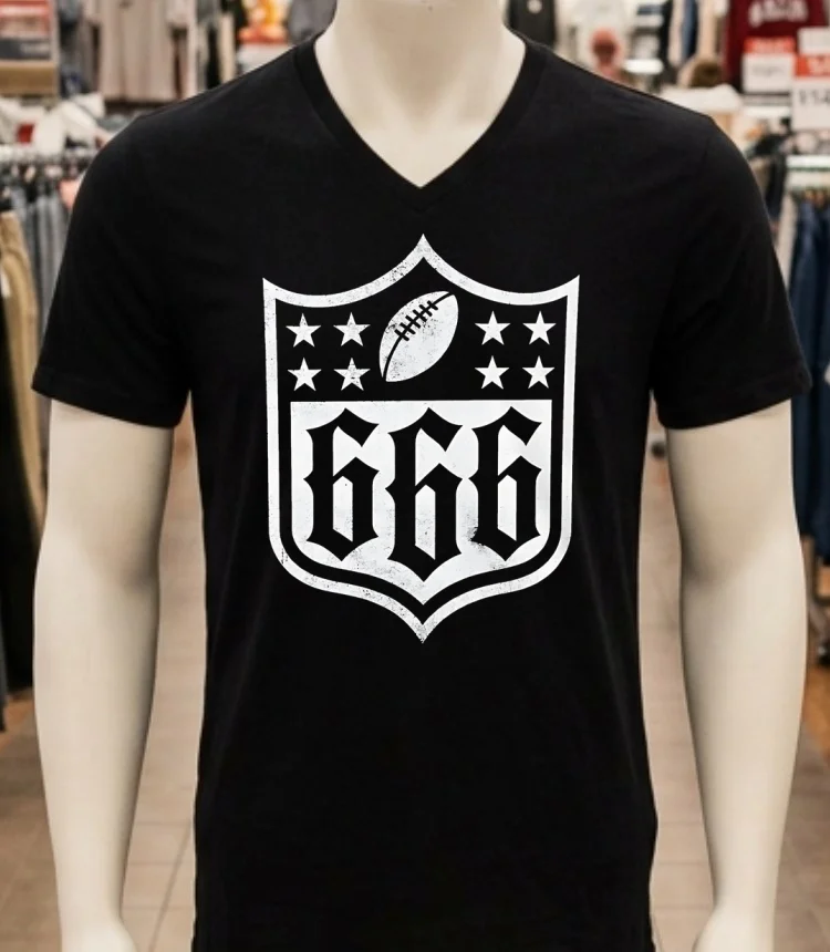 Nfl Logo Football X 666 Shirt - balck-shirt Nfl Logo Football X 666 Shirt Balck Shirt 1