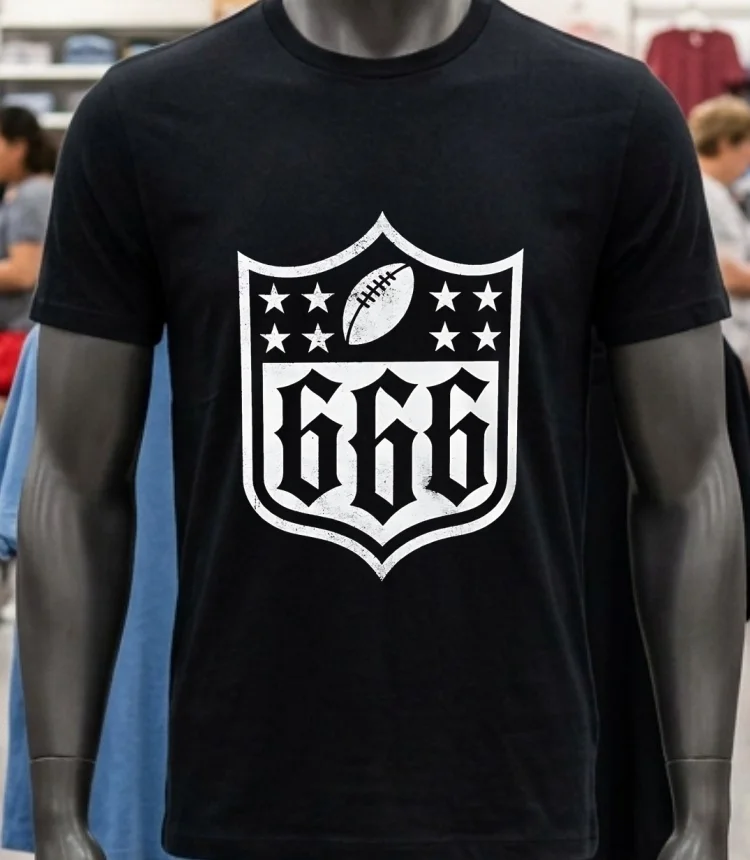 Nfl Logo Football X 666 Shirt Balck Shirt