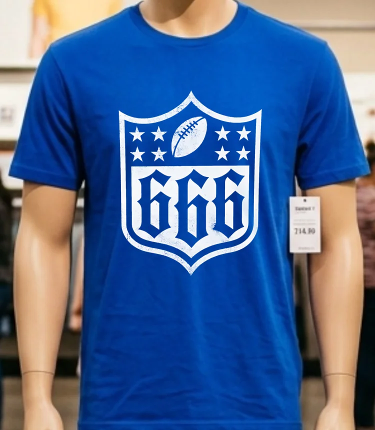 Nfl Logo Football X 666 Shirt - blue-shirt Nfl Logo Football X 666 Shirt Blue Shirt