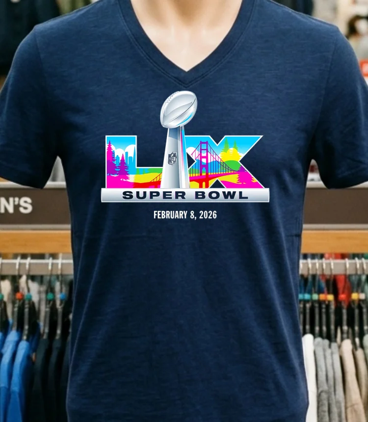 Nfl Super Bowl Lix 2026 Logo Shirt - navy-shirt Nfl Super Bowl Lix 2026 Logo Shirt Navy Shirt 1
