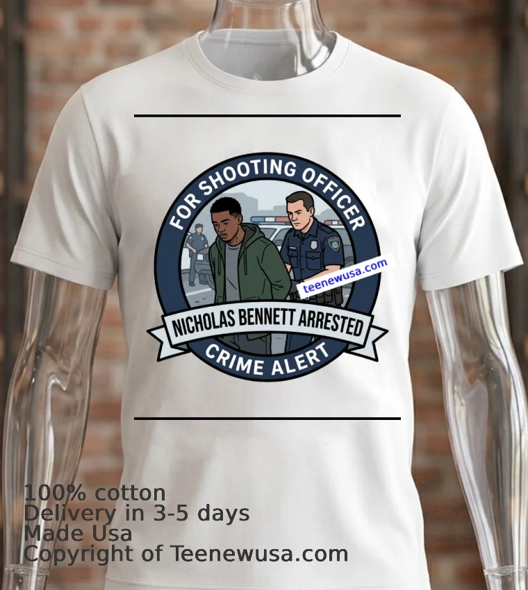 Nicholas Bennett 19 Was Arrested By Police T Shirt - white-t-shirt 2 Nicholas Bennett 19 Was Arrested By Police T Shirt White T Shirt 2