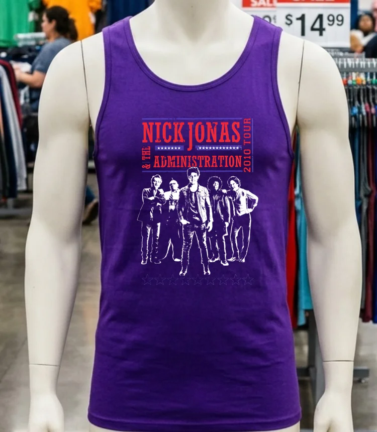 Nick Jonas & The Administration 2010 Tour Shirt - purple-shirt Nick Jonas The Administration 2010 Tour Shirt Purple Shirt