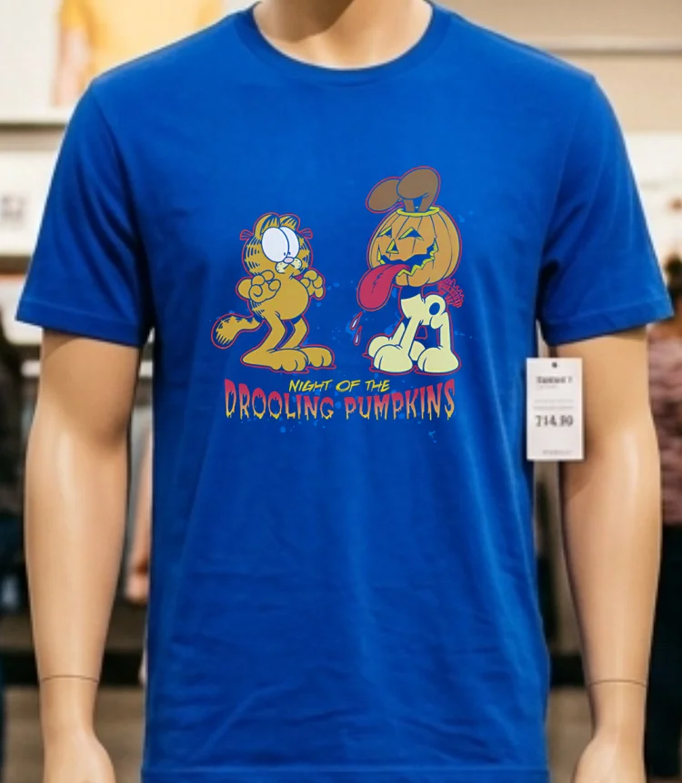 Night Of The Drooling Pumpkins Shirt - blue-shirt Night Of The Drooling Pumpkins Shirt Blue Shirt