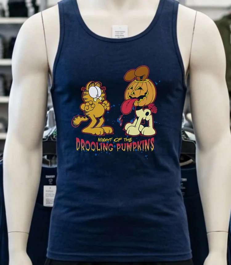 Night Of The Drooling Pumpkins Shirt - navy-shirt Night Of The Drooling Pumpkins Shirt Navy Shirt