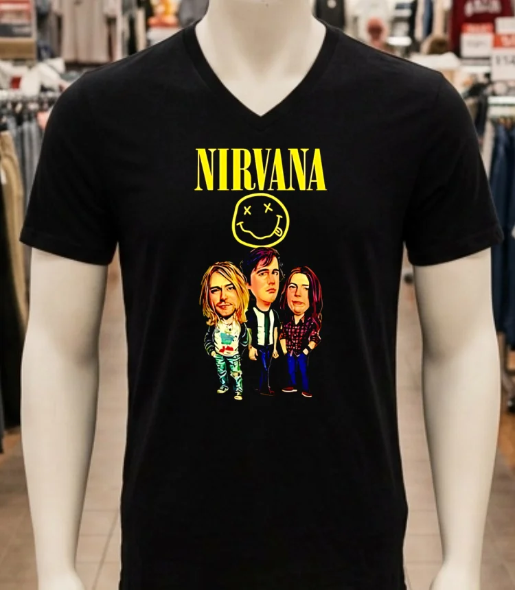 Nirvana Kurt Cobain Black Cartoon Shirt - balck-shirt Nirvana Kurt Cobain Black Cartoon Shirt Balck Shirt 1
