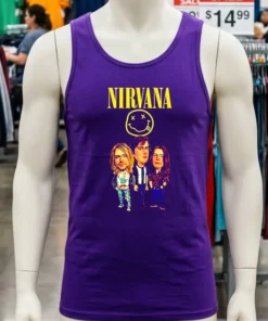 Nirvana Kurt Cobain Black Cartoon Shirt