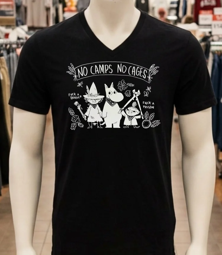 No Camps No Cages Fuck A Border Fuck A Prison Shirt - balck-shirt No Camps No Cages Fuck A Border Fuck A Prison Shirt Balck Shirt 1