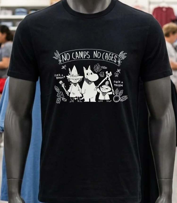 No Camps No Cages Fuck A Border Fuck A Prison Shirt - balck-shirt No Camps No Cages Fuck A Border Fuck A Prison Shirt Balck Shirt