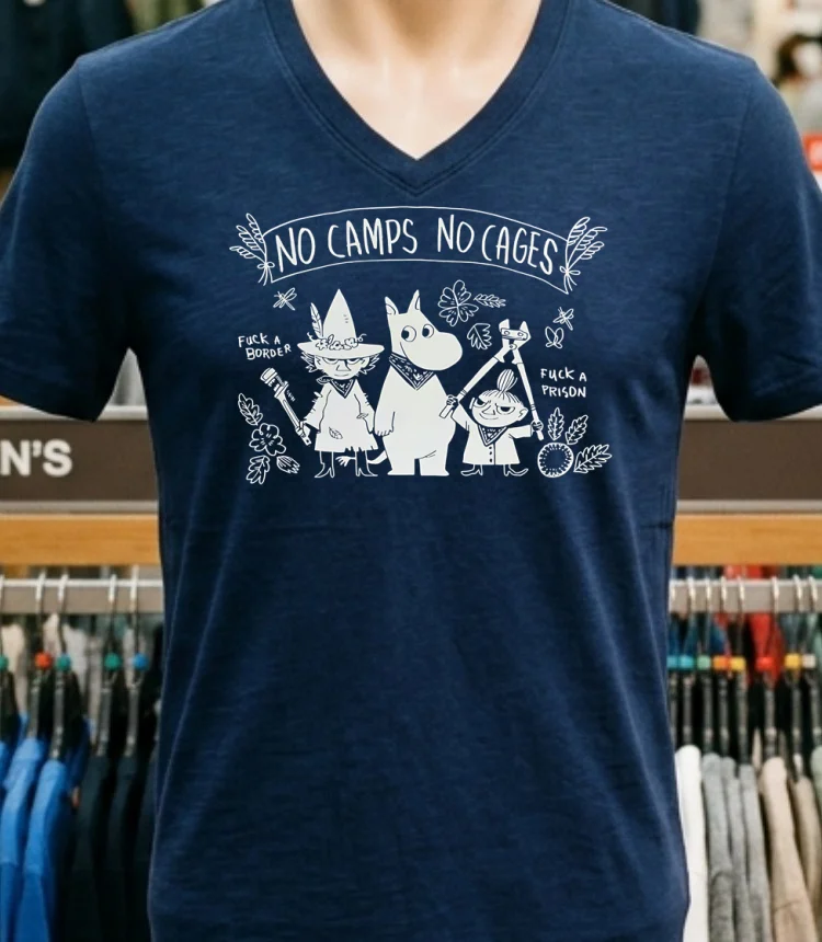 No Camps No Cages Fuck A Border Fuck A Prison Shirt Navy Shirt 1