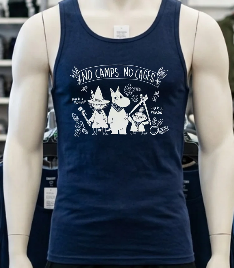 No Camps No Cages Fuck A Border Fuck A Prison Shirt Navy Shirt