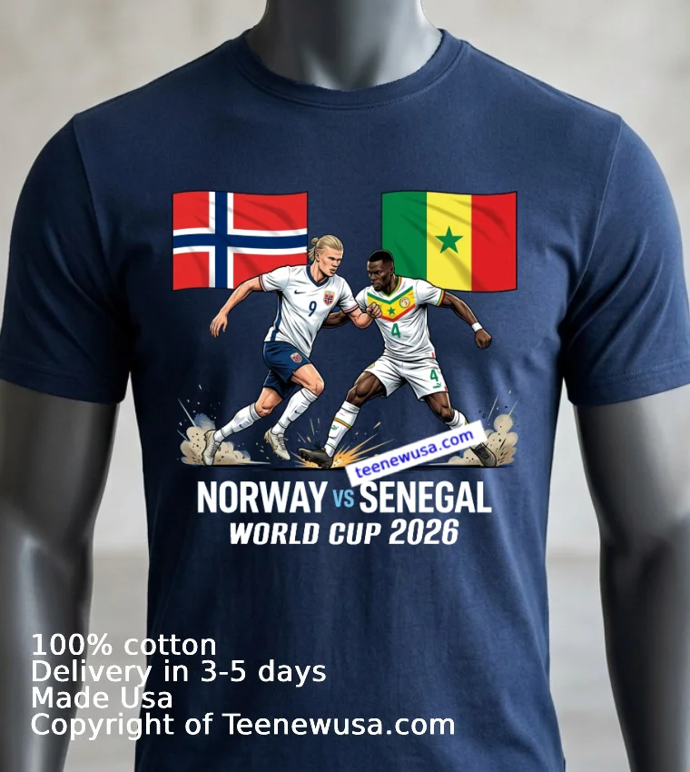 Norway Vs Senegal World Cup 2026 T Shirt - navy-shirt 3 Norway Vs Senegal World Cup 2026 T Shirt Navy Shirt 3