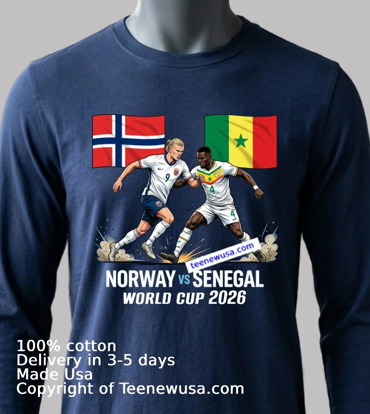 Norway Vs Senegal World Cup 2026 T Shirt - navy-shirt Norway Vs Senegal World Cup 2026 T Shirt Navy Shirt