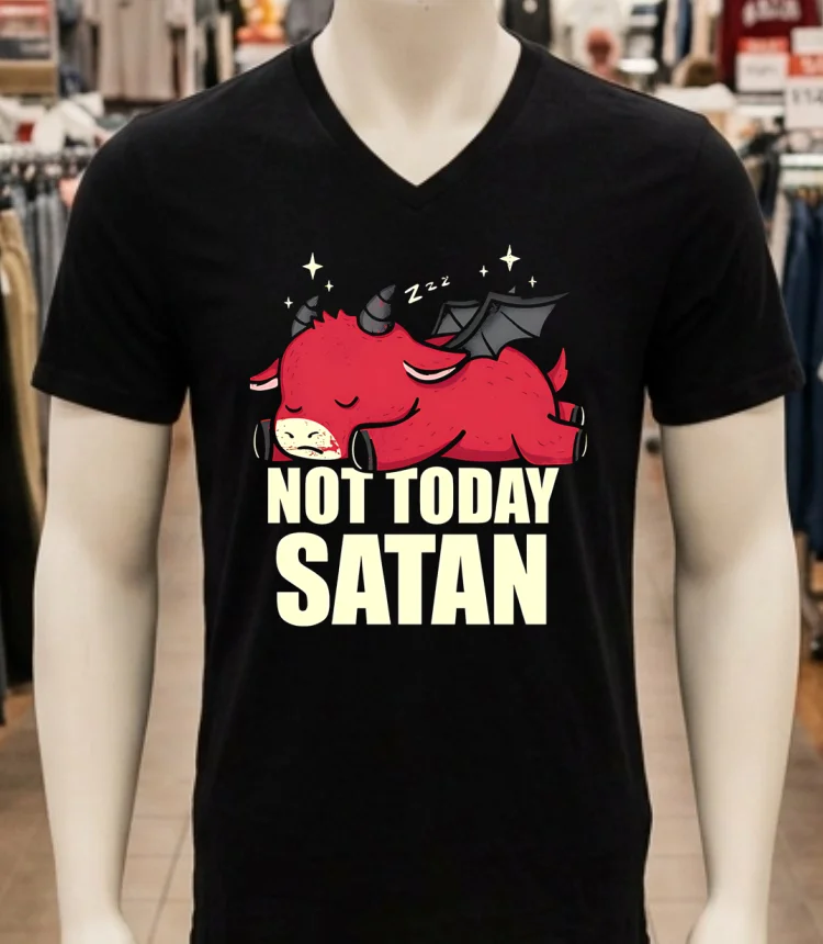 Not Today Satan Cute Horned Cow Shirt - balck-shirt Not Today Satan Cute Horned Cow Shirt Balck Shirt 1