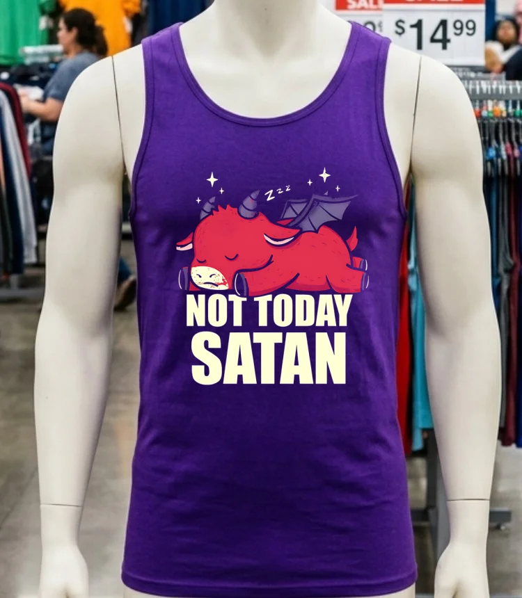 Not Today Satan Cute Horned Cow Shirt Purple Shirt