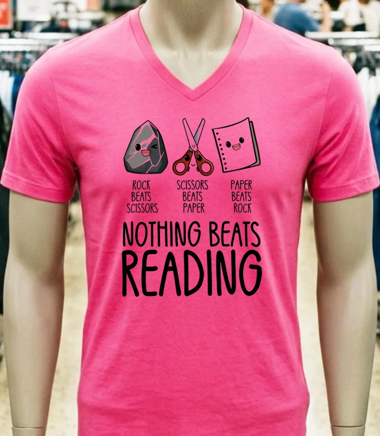 Nothing Beats Reading Book Shirt - pink-t-shirt Nothing Beats Reading Book Shirt Pink T Shirt