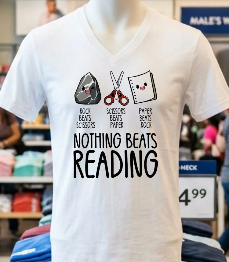 Nothing Beats Reading Book Shirt - white-t-shirt Nothing Beats Reading Book Shirt White T Shirt 1